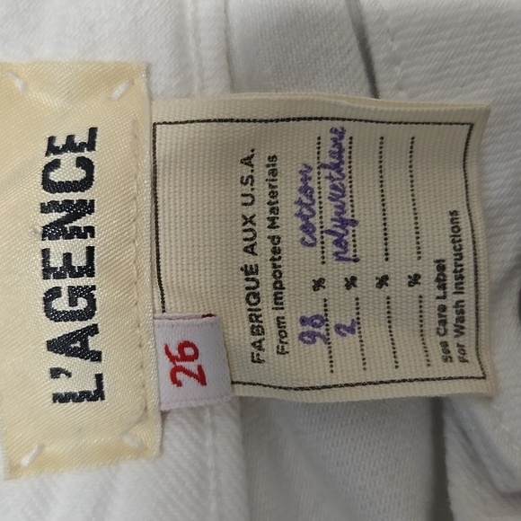 L’AGENCE-"Bell" High Rise Flare White Denim Jeans-Size 26” - Picture 10 of 17